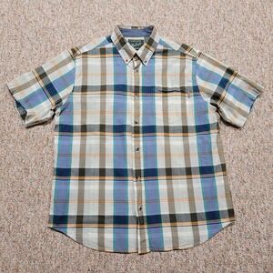 Woolrich Shirt Mens Multi Large Plaid Button Down Short Sleeve Camping Hiking